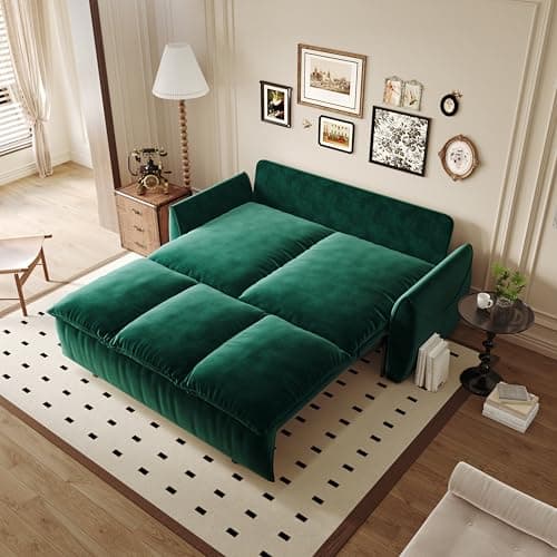 Oversized 3-in-1 Queen Size Velvet Sleeper Sofa Bed Lounge