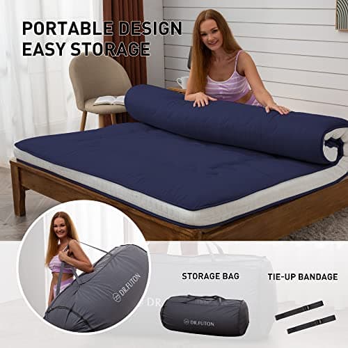 Extra Thick Japanese Foldable Futon Mattress for Guests and Travel