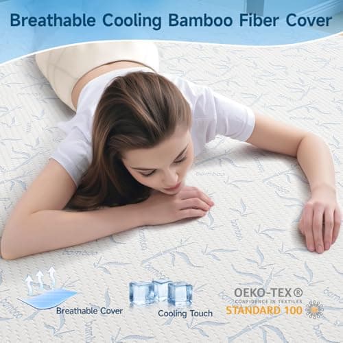 CertiPUR-US Certified Bamboo Charcoal Memory Foam Mattress Topper Queen