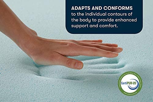 Serta ThermaGel Cooling Memory Foam Mattress Topper, 2 Inch Queen Blue