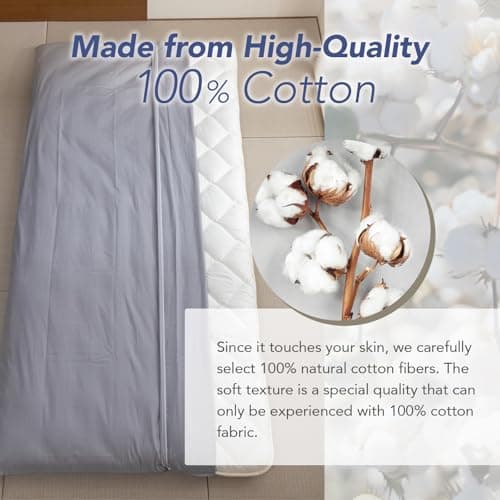 MORIRIN Zippered Cover for Japanese Futon, Twin, White