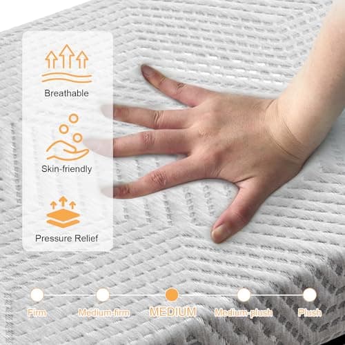 Tri Folding Memory Foam Mattress TwinXL Portable Bed for Yoga/Camping/RV/Guest Beds in Grey