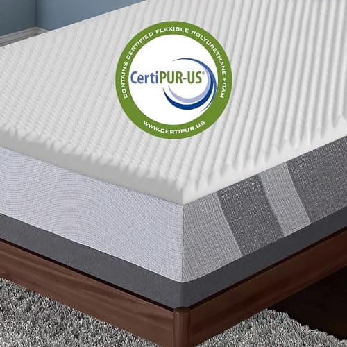 Zayton 2-Inch Egg Shell Foam Mattress Topper for Back Pain Relief, King Size, White