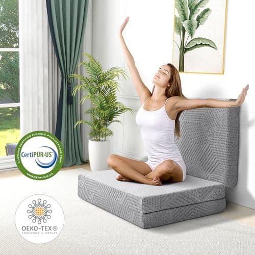 Portable Memory Foam Tri-fold Mattress for Campers and Travelers