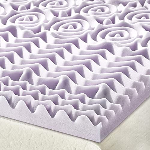 Mellow Queen Mattress Topper, 2 Inch 5-Zone Memory Foam, Lavender Infusion