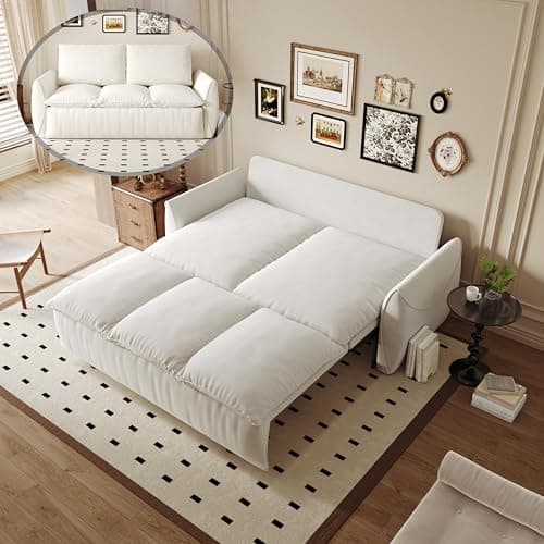 Oversized 3-in-1 Queen Size Velvet Sleeper Sofa Bed Lounge