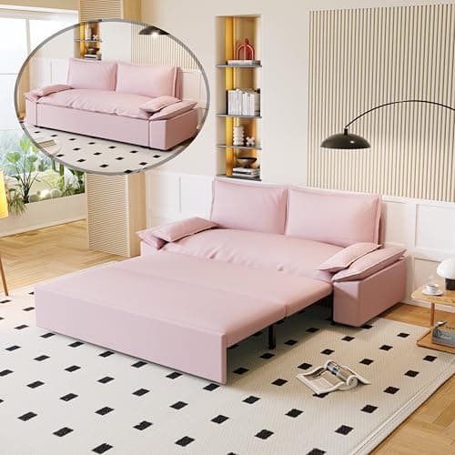 Oversized 3-in-1 Queen Size Velvet Sleeper Sofa Bed Lounge
