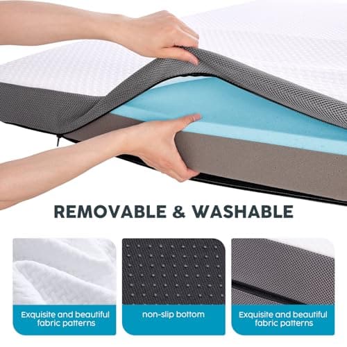 MASVIS 4-inch Tri-Fold Memory Foam Mattress Topper for Camping and Travel