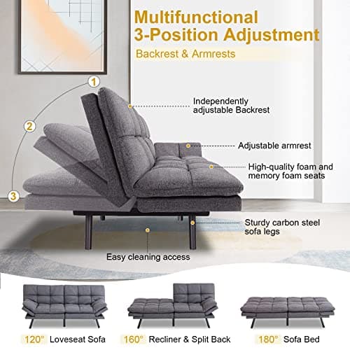 MUUEGM 267FA-DGY Sofabed in Medium Gray