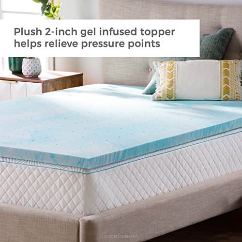 Linenspa 2" Gel Swirl Memory Foam Mattress Topper – CertiPUR Certified Queen Size