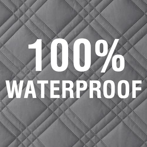 H.VERSAILTEX Waterproof Futon Slipcover Armless Black/Beige Pet Proof with Elastic Strap