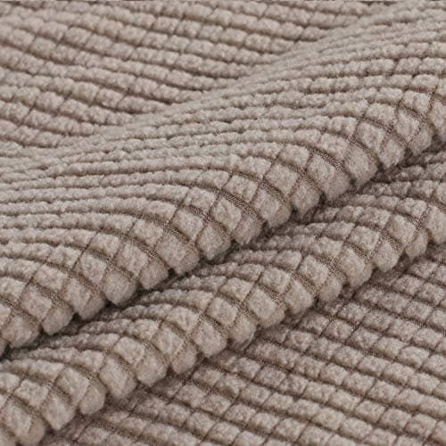 Turquoize Stretch Elastic Futon Couch Cover, Thick Soft Biscotti Beige