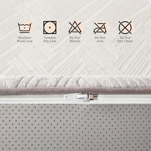 Tri-fold Memory Foam Mattress Topper, Medium Firm, 4 Inch, Washable Cover (Full)