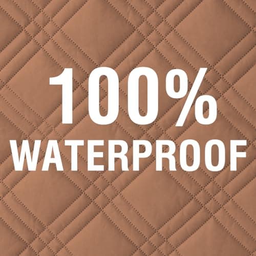 H.VERSAILTEX Waterproof Futon Slipcover Armless Black/Beige Pet Proof with Elastic Strap