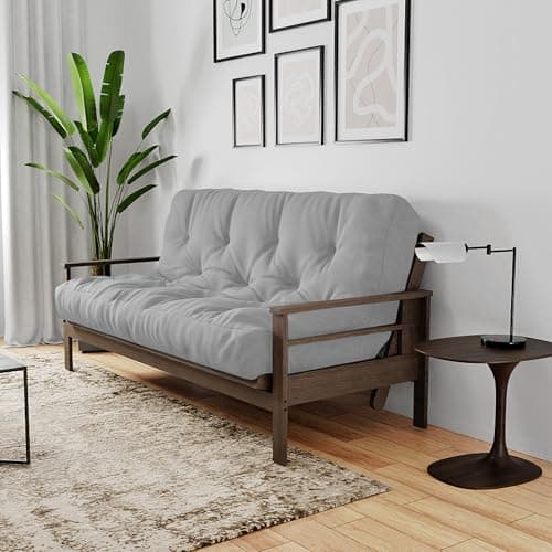 The Futon Factory 8 Inch Foam Full Size Mattress - Solid Grey - CertiPUR Certified - Made in USA