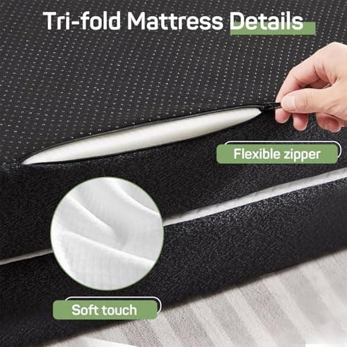 CertiPUR-US Certified 4 Inch Foldable Memory Foam Mattress Pad