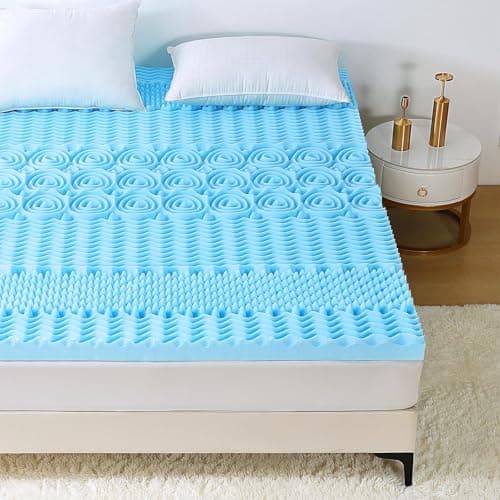 Cooling Gel Infused Memory Foam Mattress Topper - Queen Size, CertiPUR-US Certified