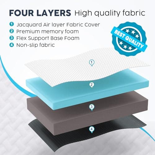 MASVIS 4-inch Tri-Fold Memory Foam Mattress Topper for Camping and Travel