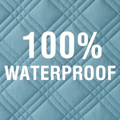 H.VERSAILTEX Waterproof Futon Slipcover Armless Black/Beige Pet Proof with Elastic Strap