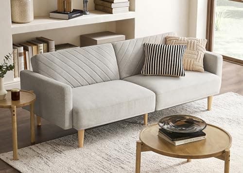 Mopio Olive Green Premium Velvet Futon Sofa Bed