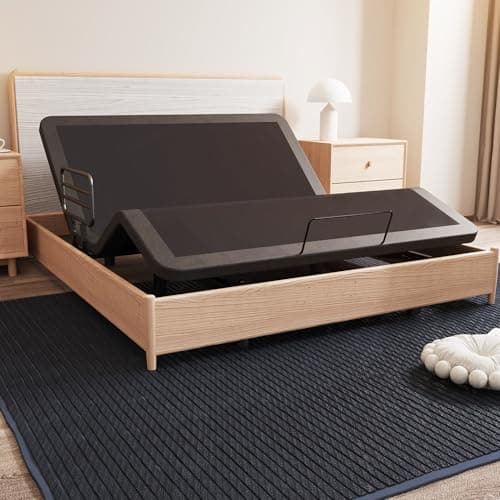 Ergonomic Electric Queen Bed Frame with Side Rails - Safe & Comfortable for Elderly Care