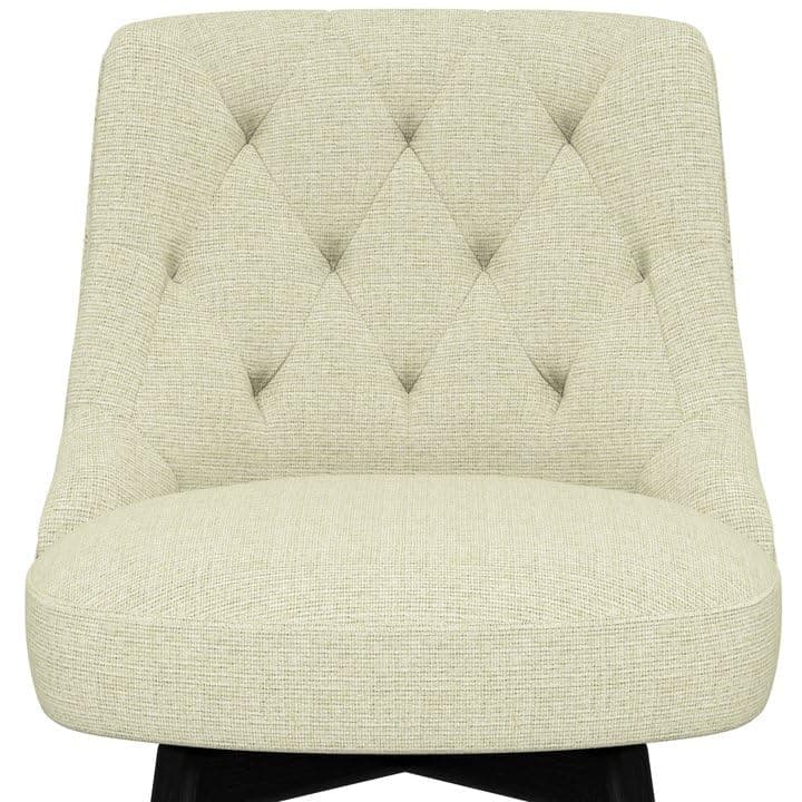 Modern Swivel Bar Stools, Upholstered Counter Height Bar Stool with Back, Navy Fabric, Set of 2