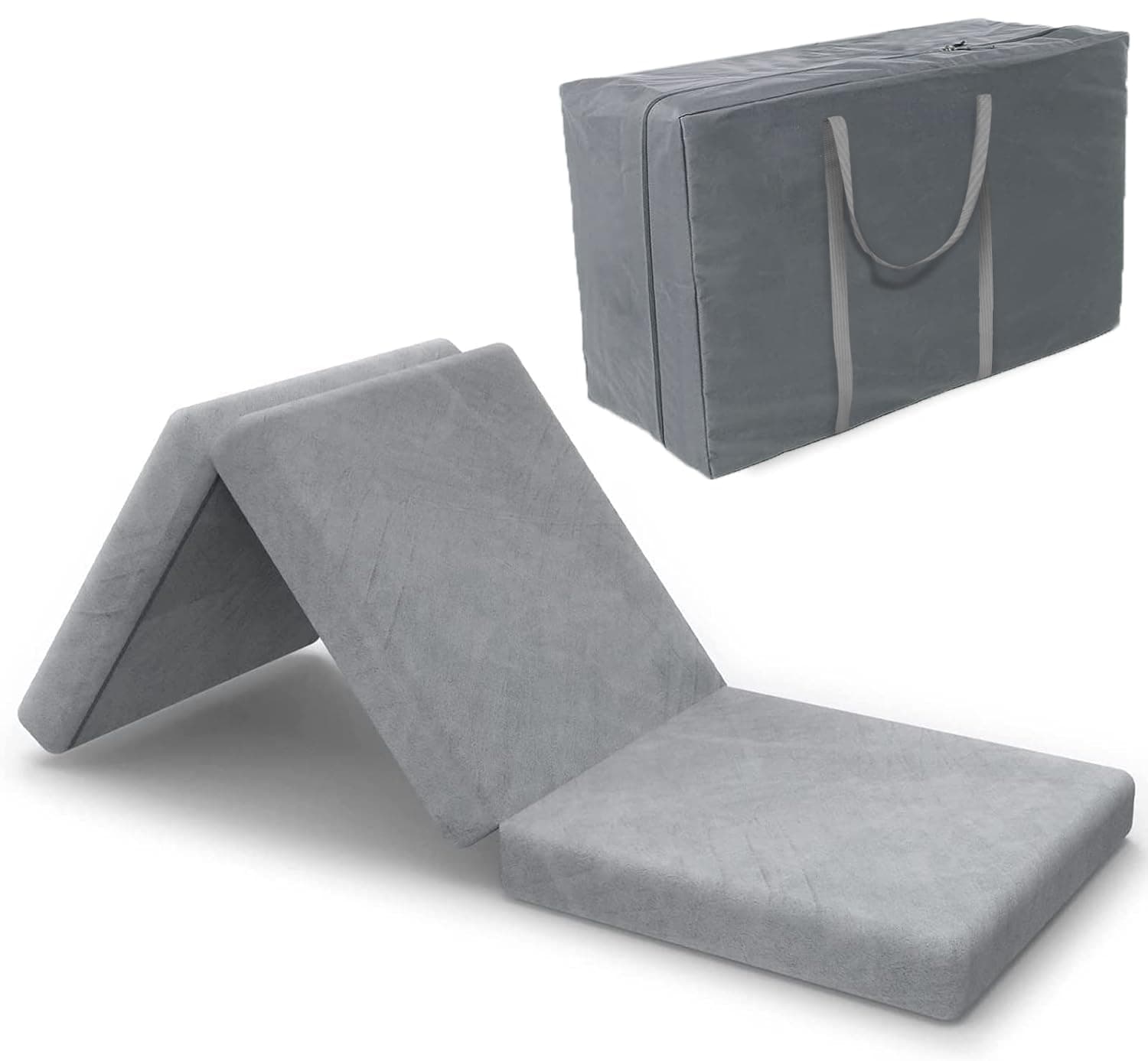 SINWEEK Tri-Fold Mattress Foam Topper with Removable Cover