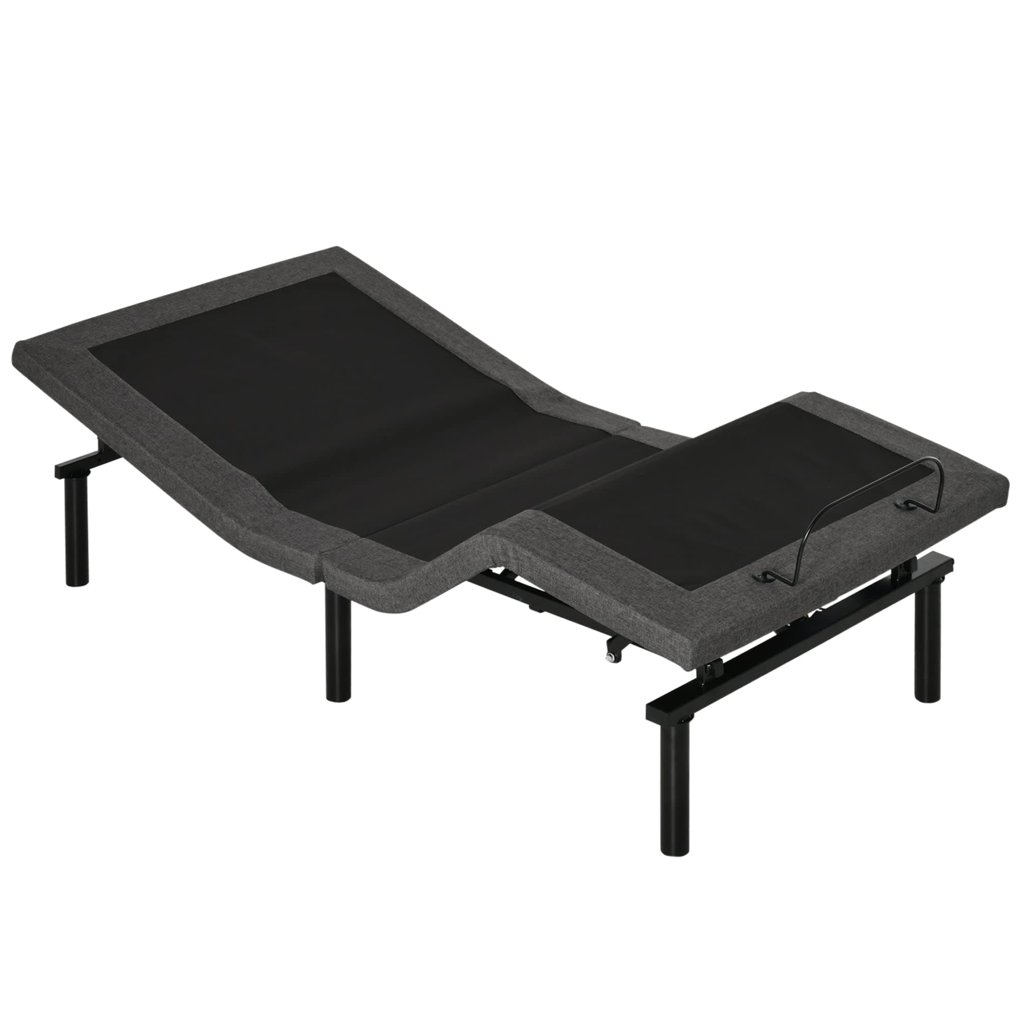HOMCOM Twin XL Zero Gravity Power Bed with Ergonomic Incline, Gray