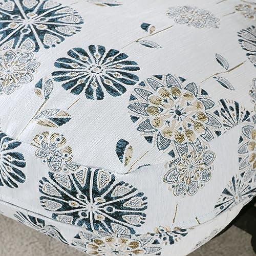 OctoRose Full Size Chenille Ivory Navy Futon Cover (Chenille-Beige-Circle)