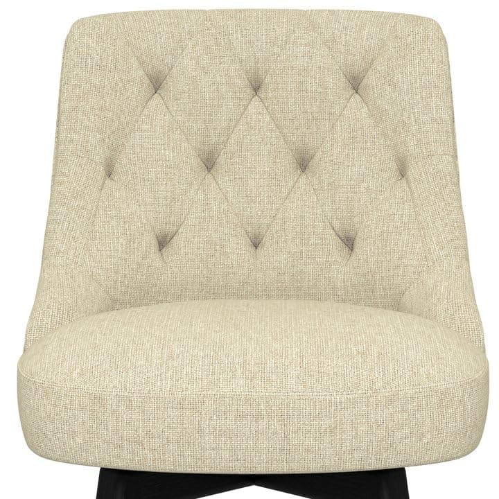 Modern Swivel Bar Stools, Upholstered Counter Height Bar Stool with Back, Navy Fabric, Set of 2