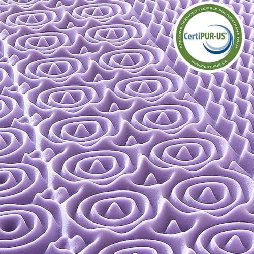 MUXHOMO 2 King Size Cooling Gel Mattress Topper, 7-Zone Egg Crate Foam, CertiPUR-US Certified (76×80, Lavender)