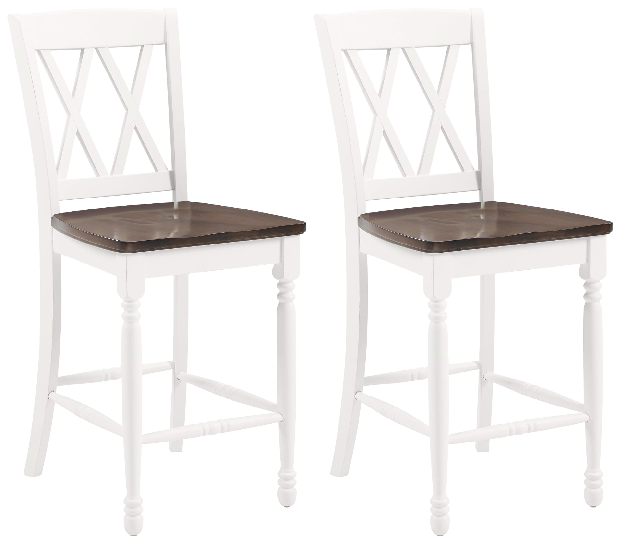 Crosley Shelby Wood Counter Height Bar Stools Set of 2