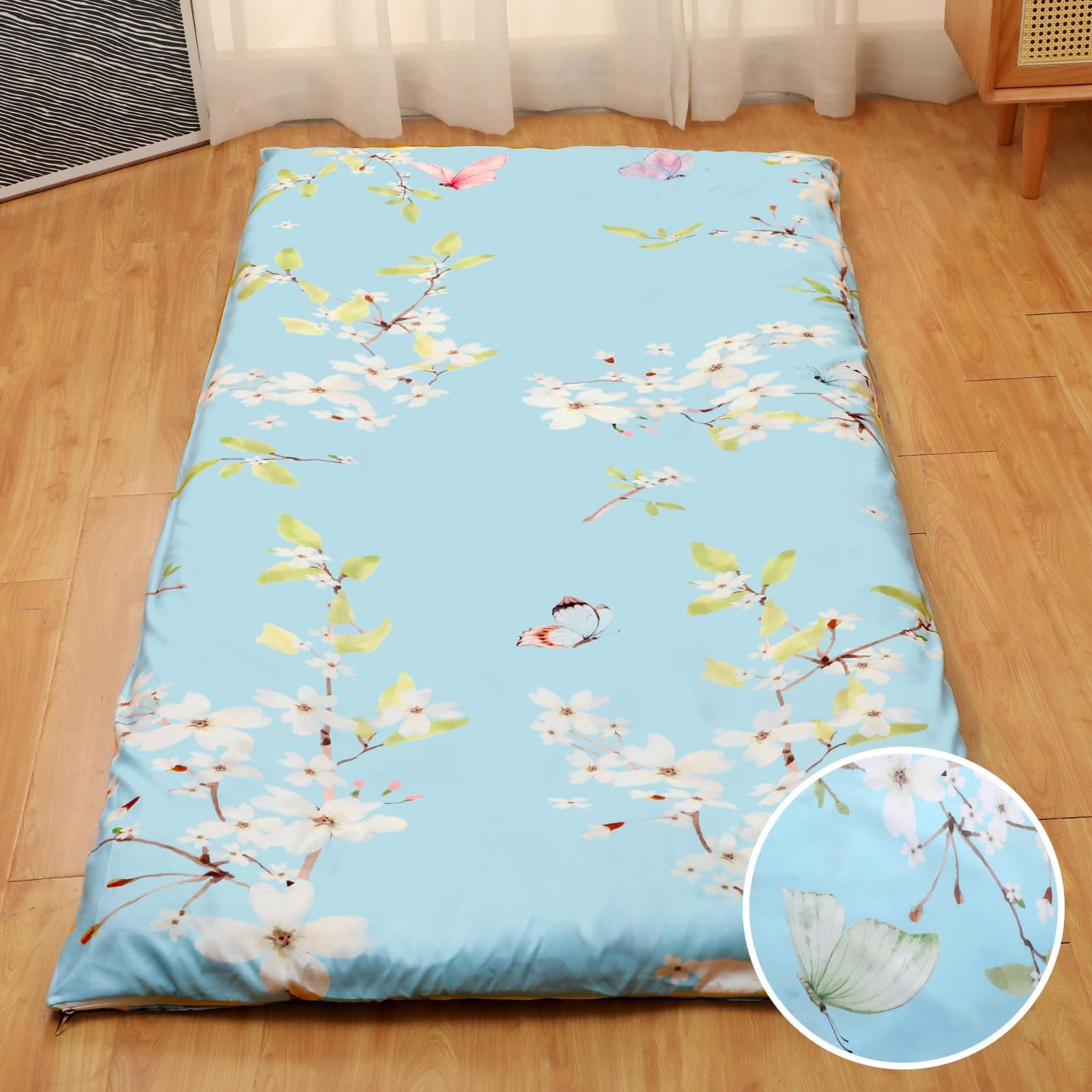 Japanese Washable Preboun Futon Mattress Cover with Zipper (Twin Size)