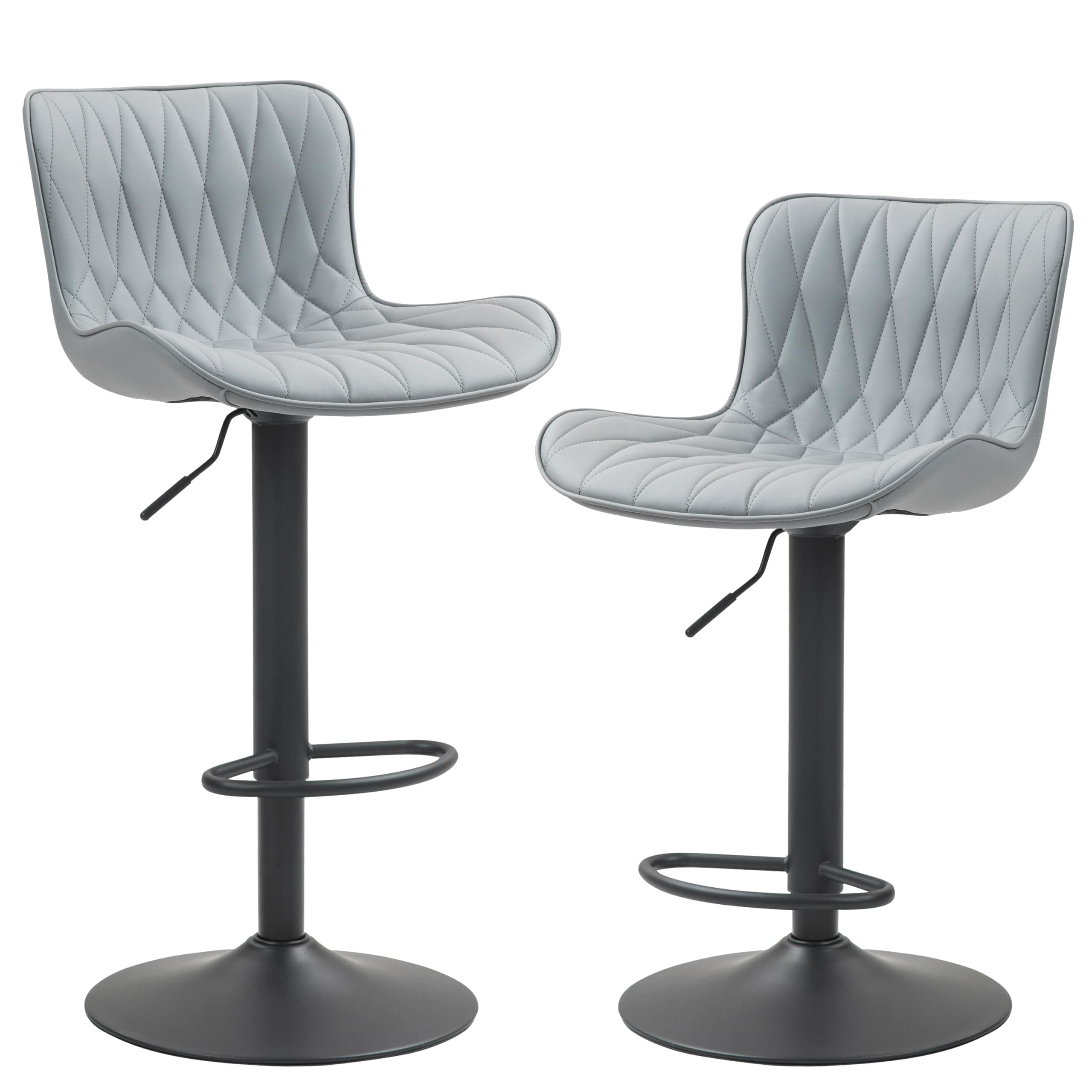 Finnhomy Modern Swivel Bar Stools, 24-32.5" Seat Height, Grey
