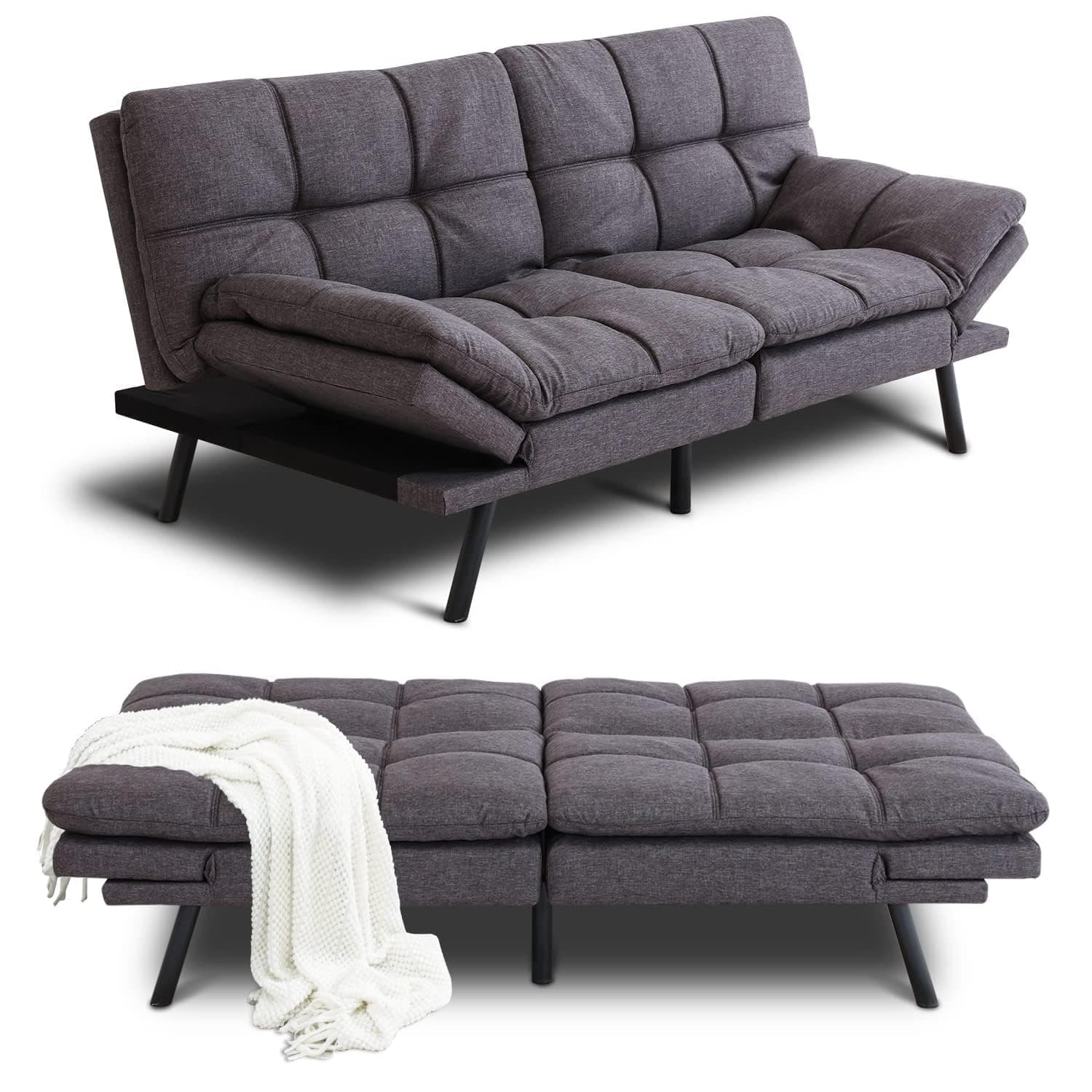 Memory Foam Futon Sofa Bed for Compact Spaces