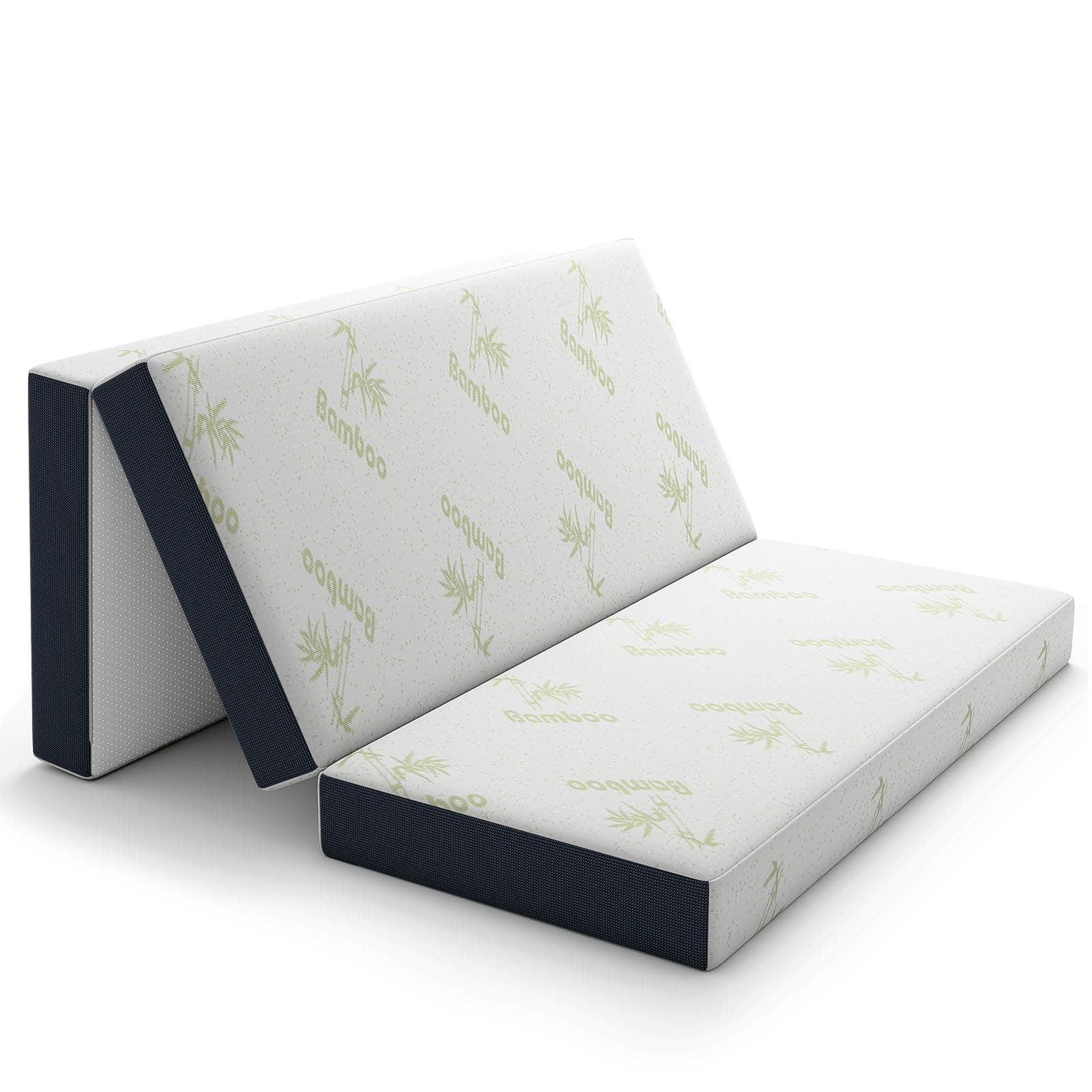 Portable Tri-Fold Foam Mattress, 4 Inch Washable Cover, Soft RV Camping Mattress, 74" x 54" x 4"