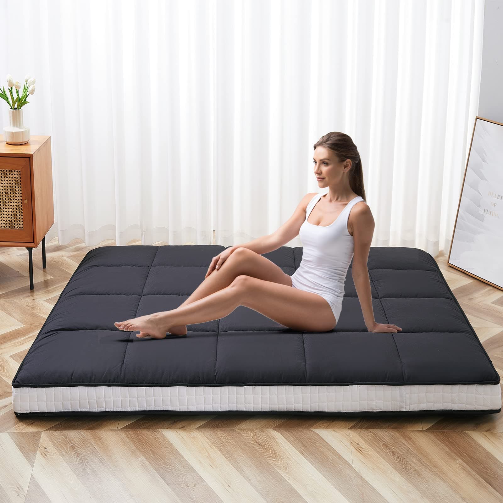 LILYPELLE Japanese Foldable Mattress, PortableSleeping Tatami Mat for Camping & CouchESA123