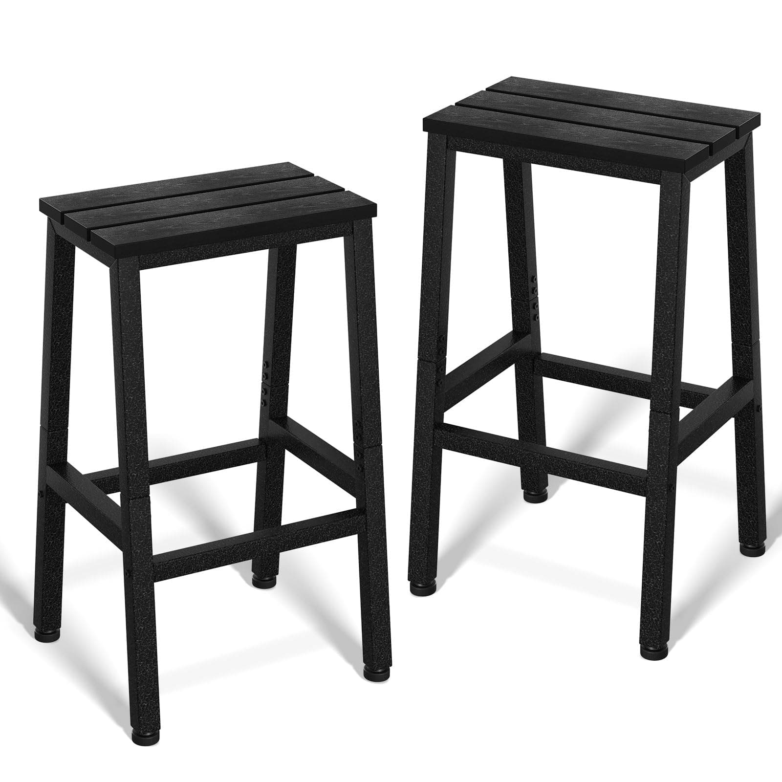 ODK Weather Resistant 26 Inch Outdoor Bar Stool Set, Black