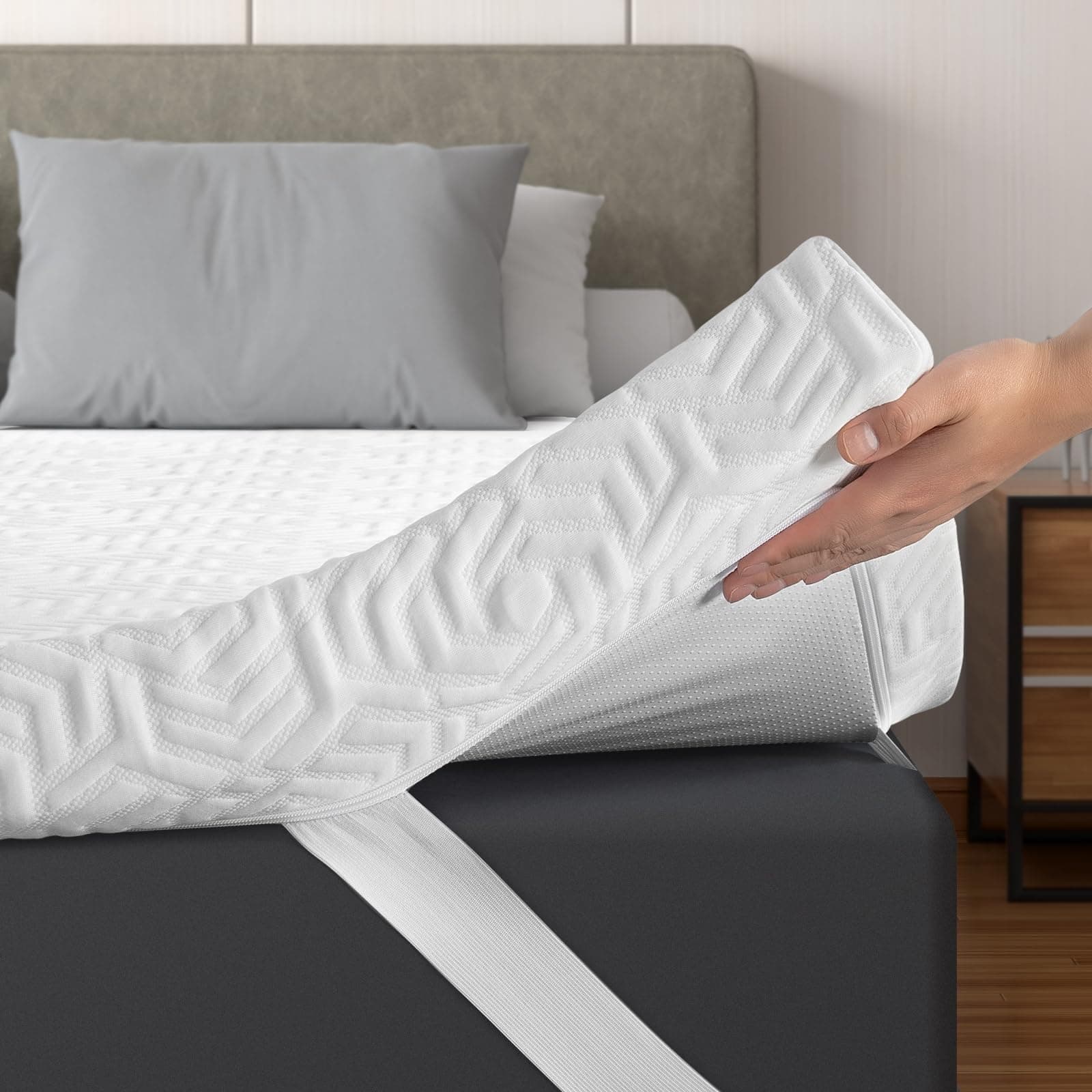 CertiPUR-US & Oeko-TEX Certified 2 Inch Soft Gel Memory Foam Mattress Topper for Side Sleepers