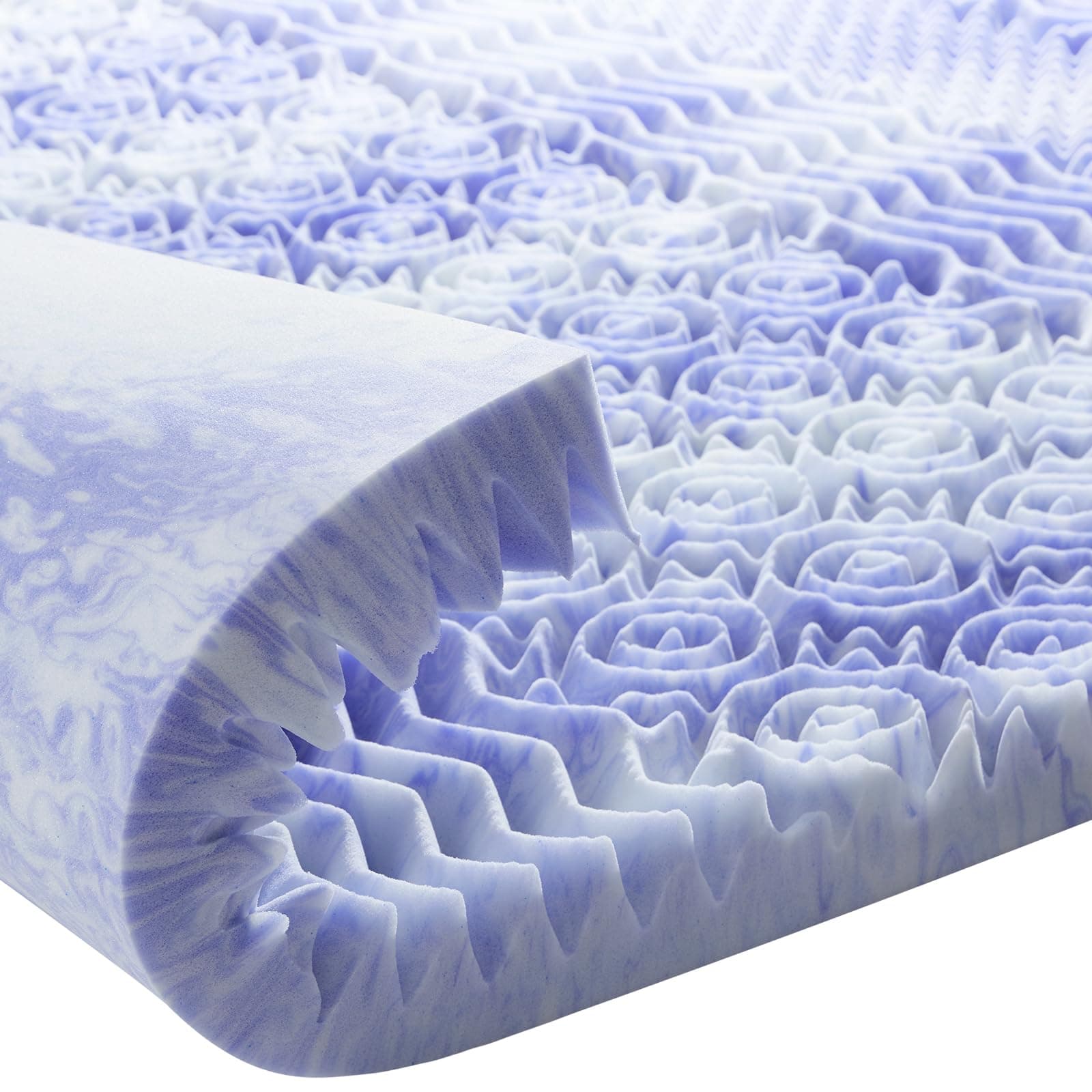 Dreamsmith Cooling Gel Memory Foam Twin Mattress Topper, 2" 7-Zone Pressure Relief