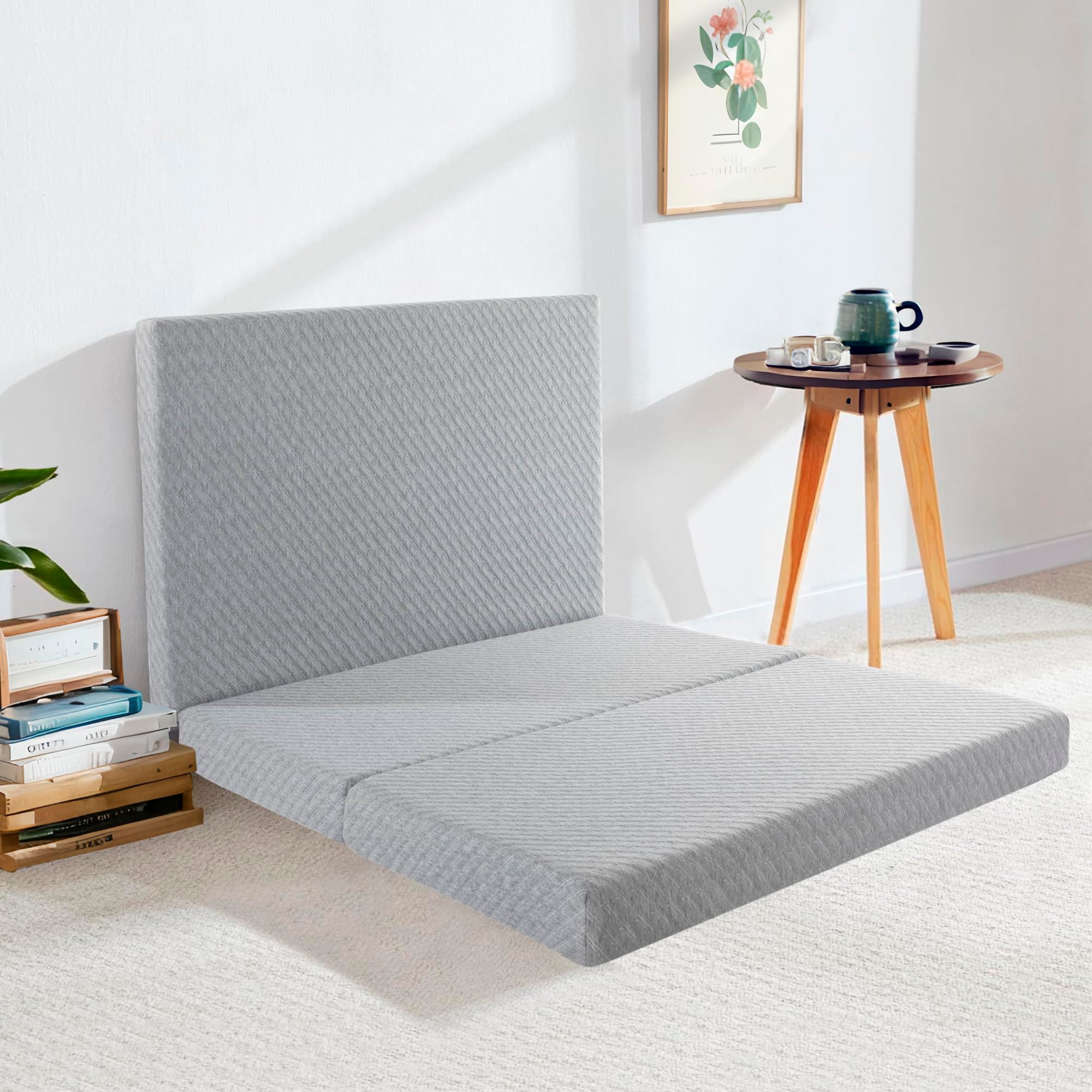 CertiPUR-US 3 Inch Tri-Fold Gel Foam Mattress, Adjustable Softness, Relief for Back Pain