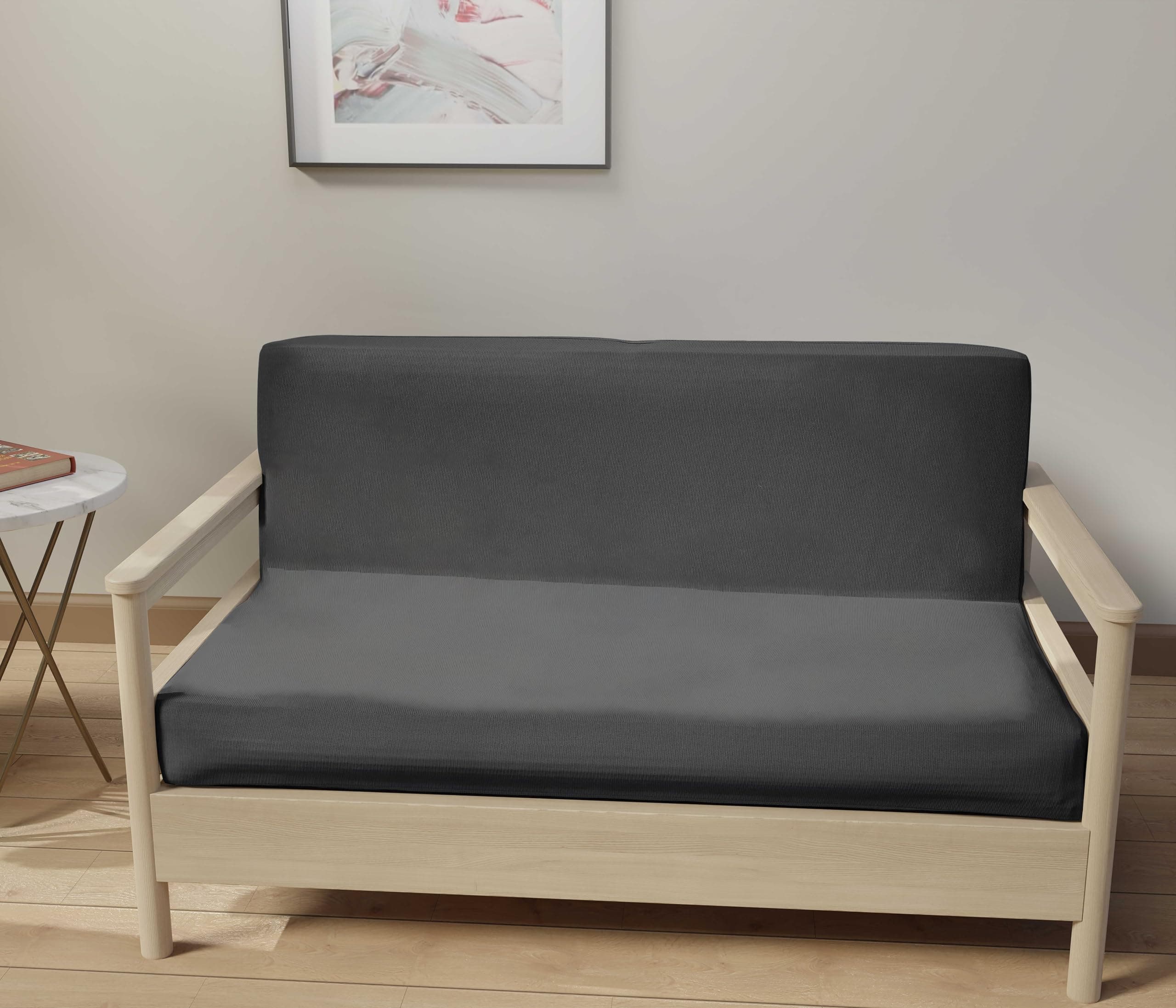 LANE LINEN Full Size Dark Grey 100% Cotton Futon Slipcover