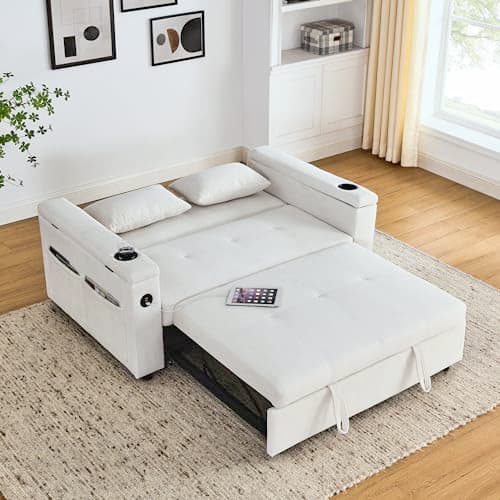 Oversized 3-in-1 Queen Size Velvet Sleeper Sofa Bed Lounge
