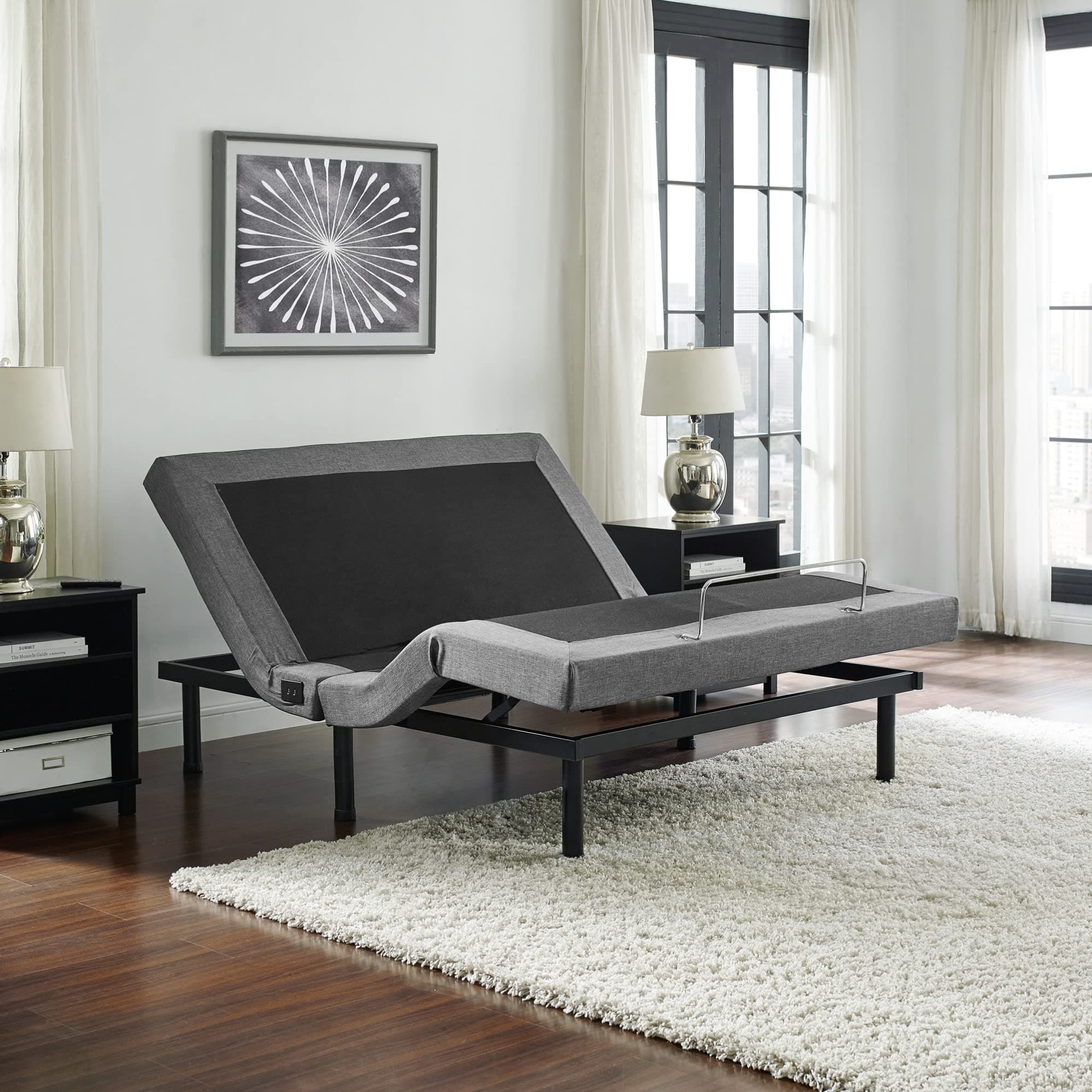 Adjustable Bed Base with Massage, Wireless Remote, and USB Ports for Queen Size Bed
