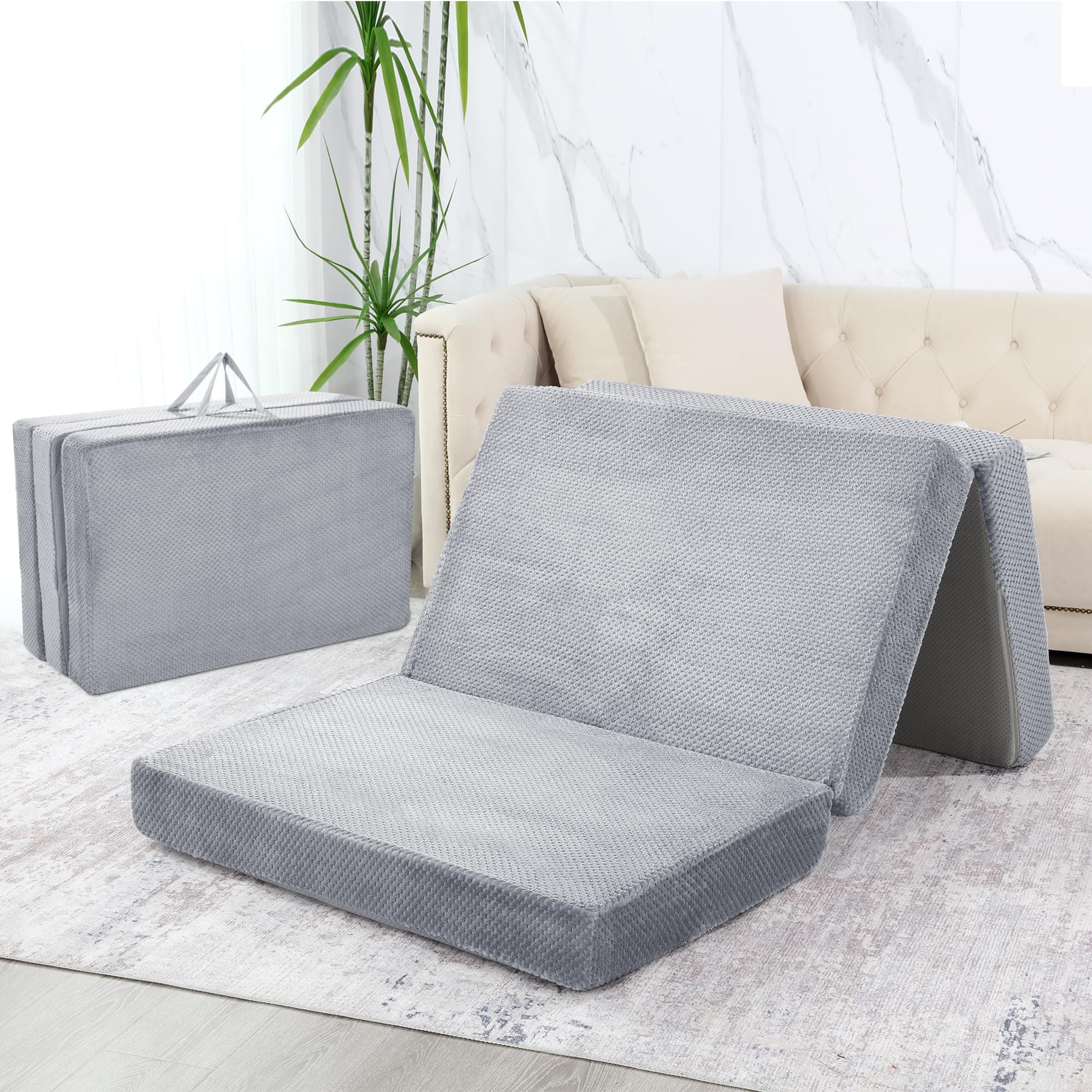 MABOZOO Portable Twin Mattress Topper with Non-Slip Bottom