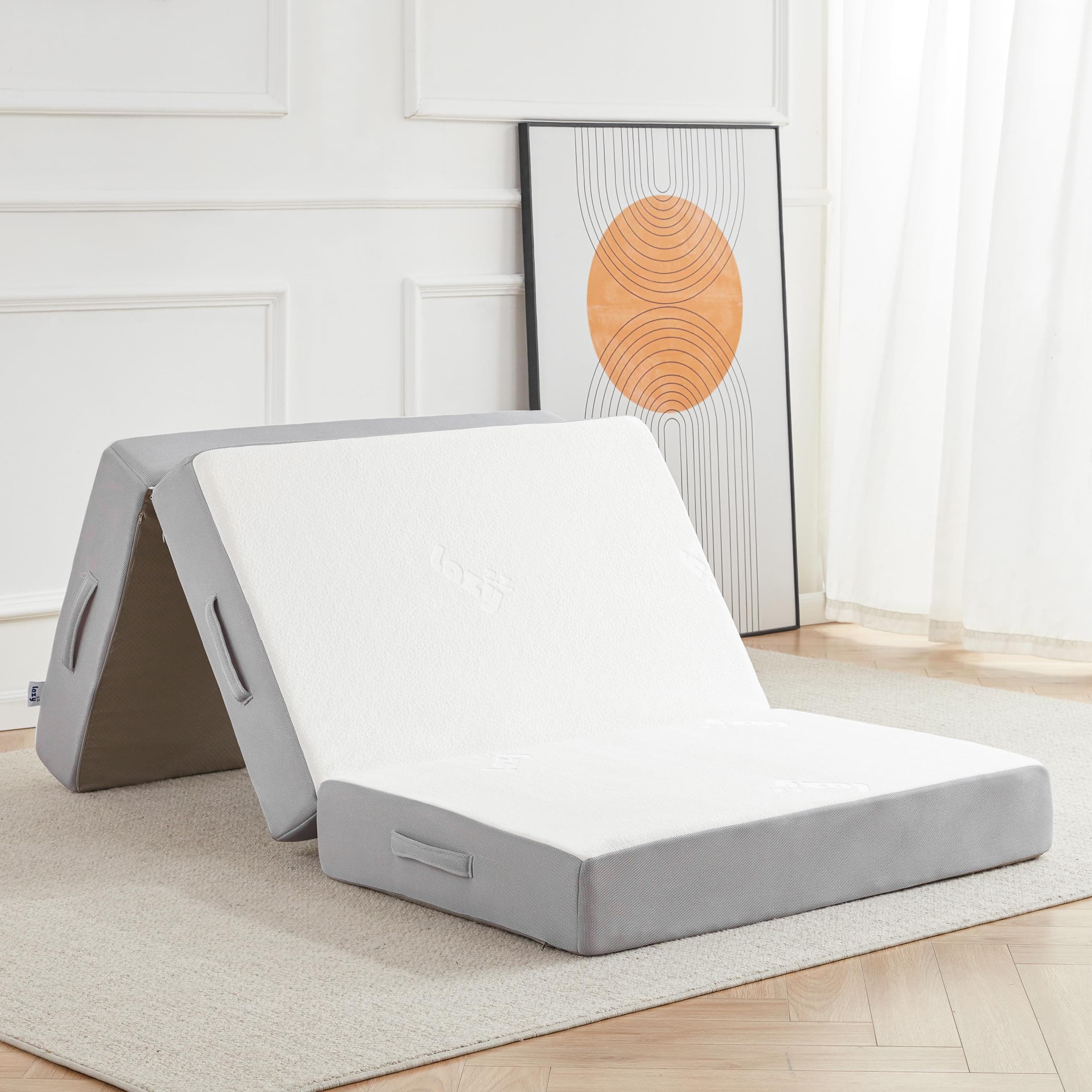 6 Inch Memory Foam Tri-fold Mattress for Camping and Travel, Twin