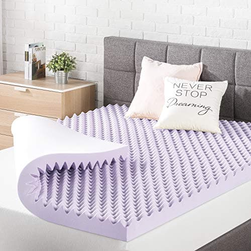 2 Inch Egg Crate Memory Foam Mattress Topper with Lavender Infusion, Queen Size