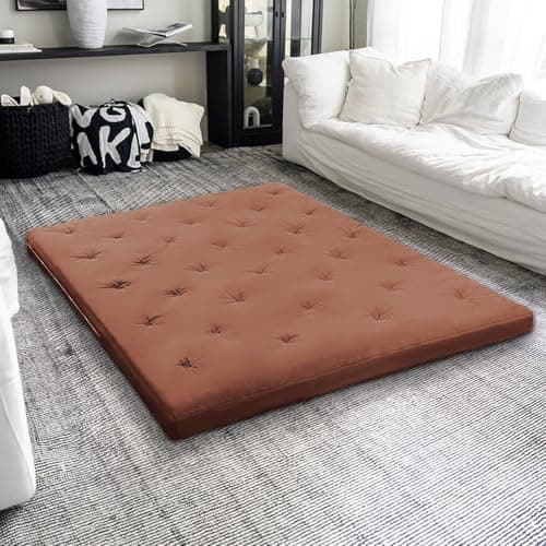 ZonLi Japanese Queen Size Tatami Mattress, 100% Cotton, Grey