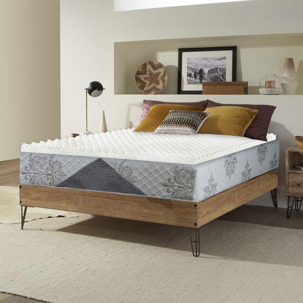 3-Inch Convoluted Breathable Foam Topper Adds Comfort to Your Full Mattress