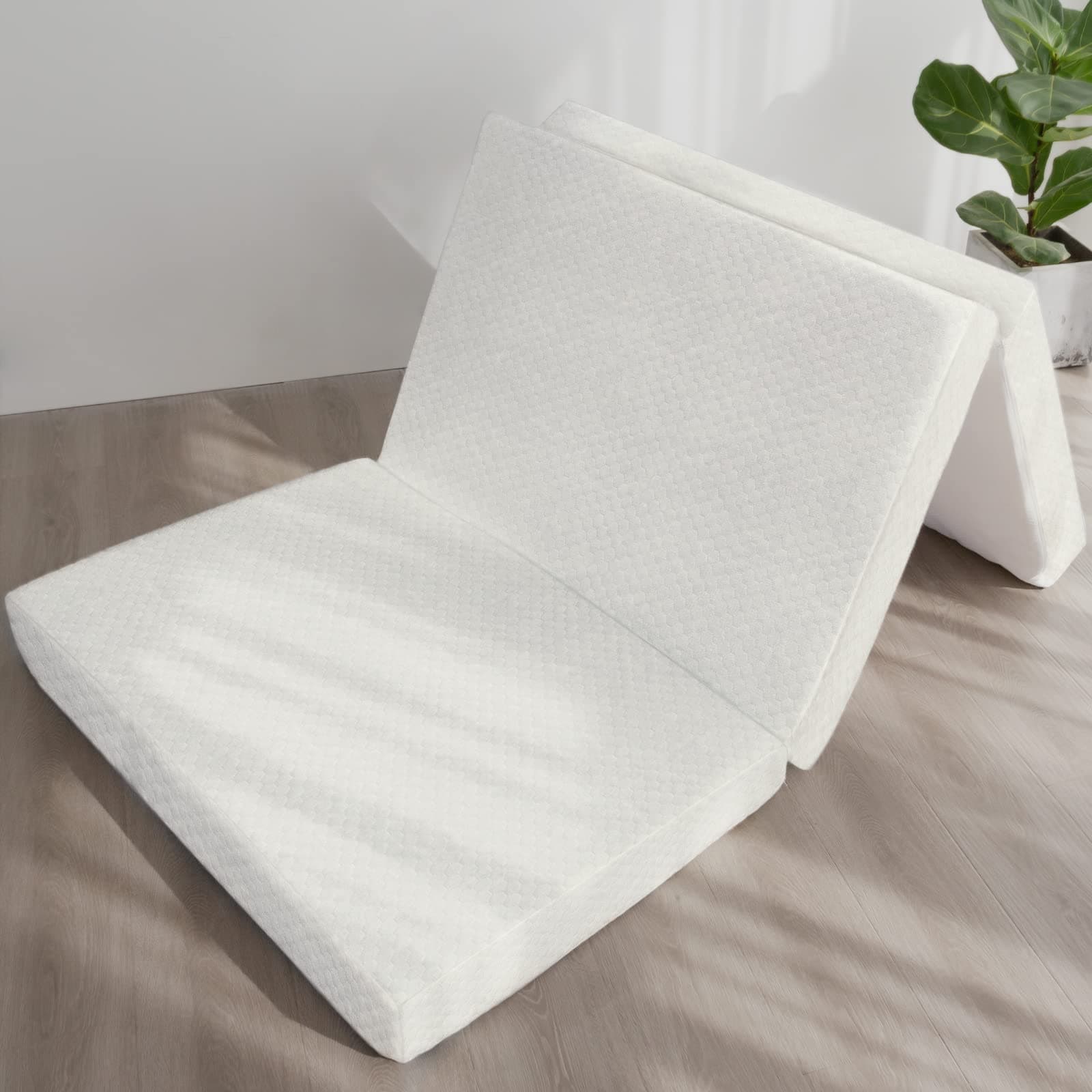 Memory Foam Tri-Fold Mattress Topper, Waterproof & Ultra Soft, Twin Size
